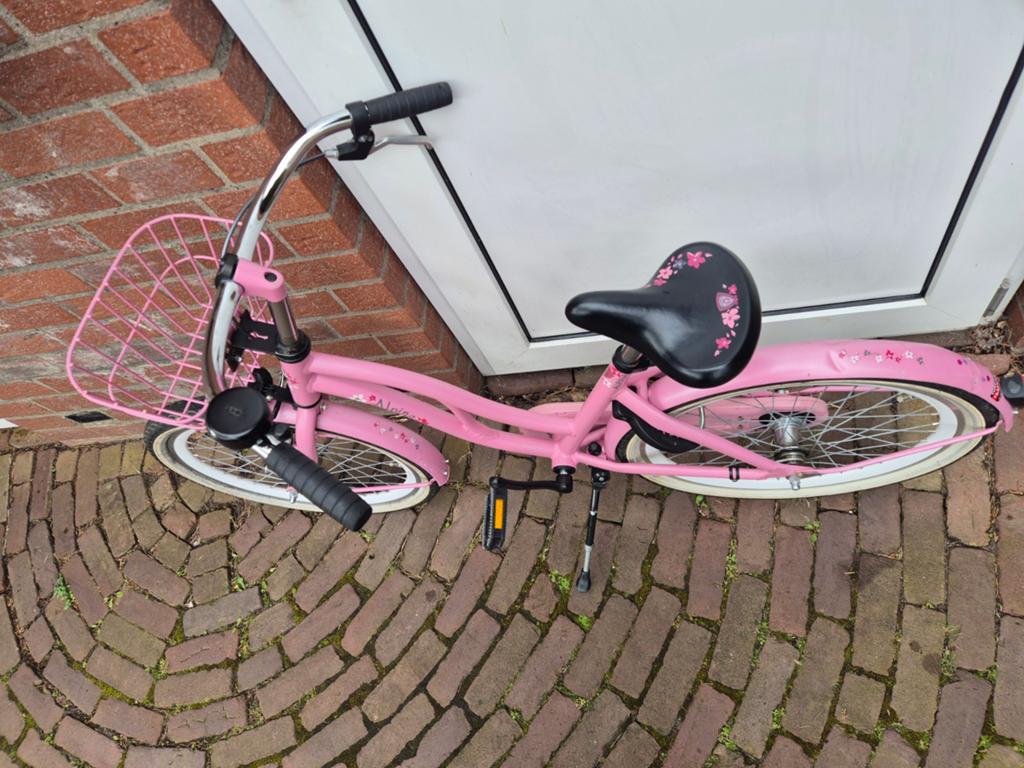 Alpina Ocean kinderfiets 24 inch roze met mandje, Ophalen, Terugtraprem, 24 inch, Alpina