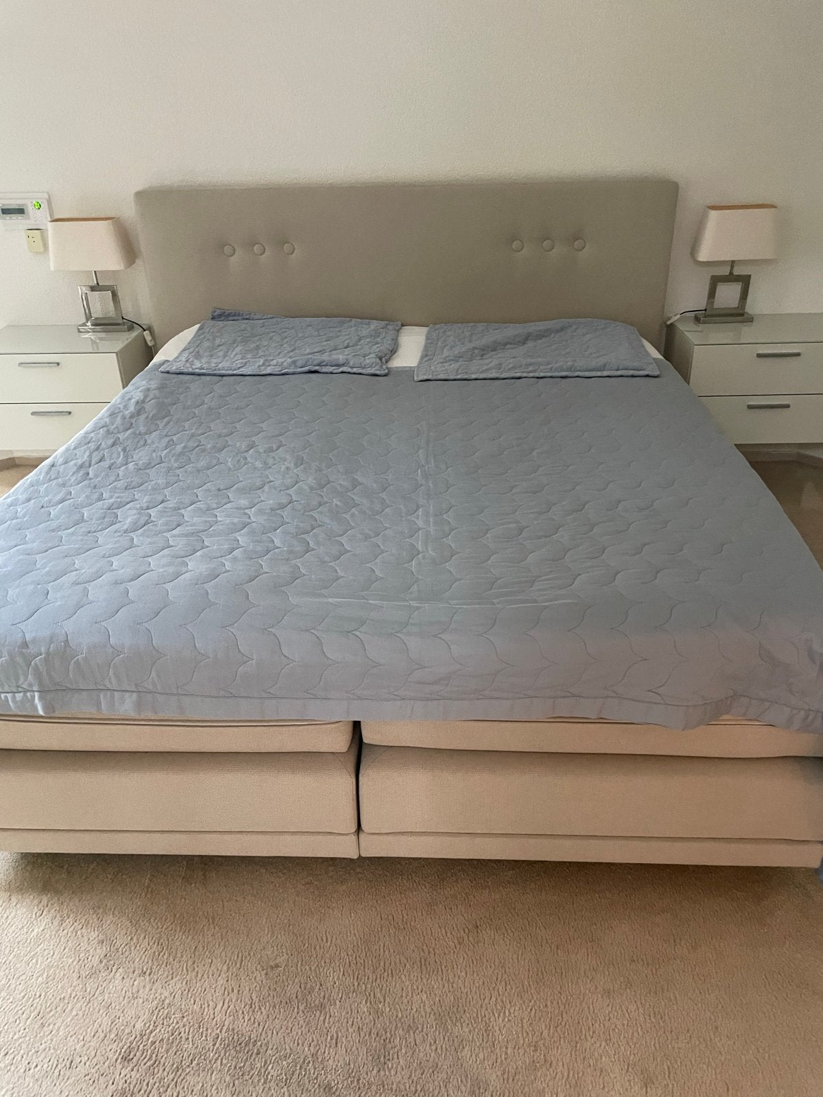 Pullman ColourBox de luxe boxspring met verstelbare bodem, Ophalen, Verstelbaar, Beige, Tweepersoons