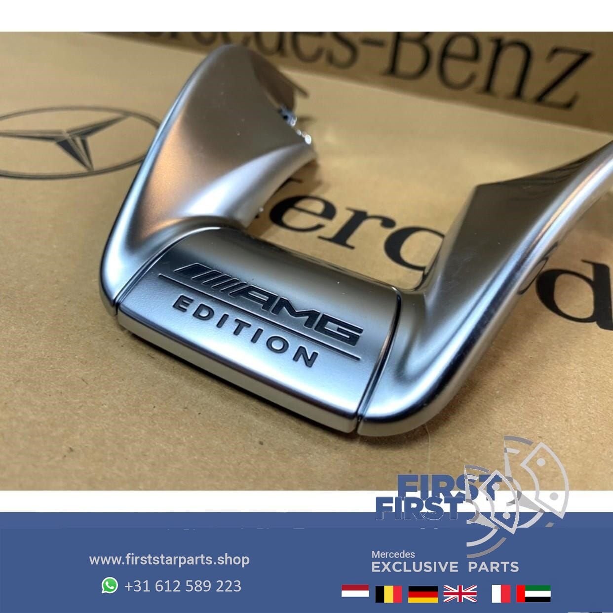 Mercedes ORIGINEEL STUUR EMBLEEM AMG EDITION 1 LOGO A45 C43, Gebruikt, -, Ophalen of Verzenden, -