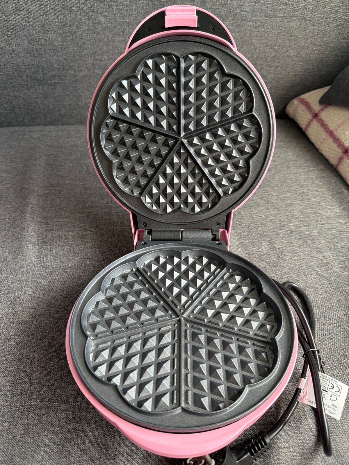 Roze hartjes wafelijzer - Zo goed als nieuw, Ophalen of Verzenden, Zo goed als nieuw