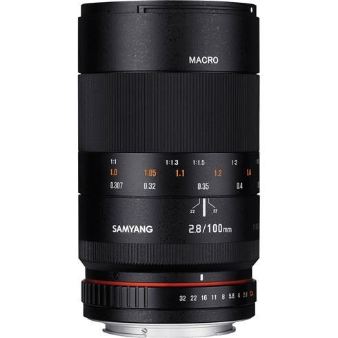 DEMO/VITRINE-MODEL: Samyang 100mm F/2.8 Macro Nikon, Samyang, Nieuw, Ophalen of Verzenden, Nikon F-mount
