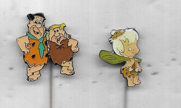 THE FLINTSTONES T.V. SERIE UIT DE JAREN 60 FRED EN BARNEY, Ophalen of Verzenden, Gebruikt, Overige onderwerpen, Speldje of Pin