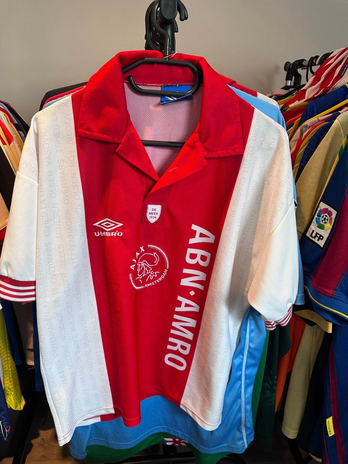 Oud Ajax voetbal shirt uit 1993/1994 afscheid De Meer, Maat S, Ophalen of Verzenden, Zo goed als nieuw, Shirt