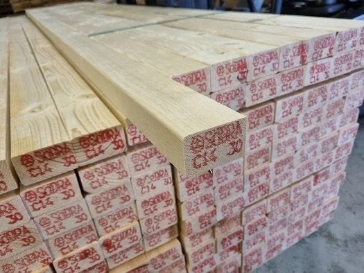 Aanbieding balkhout 50x75 - 5x7 - 44x69, Doe-het-zelf en Verbouw, Hout en Planken, Ophalen, 25 tot 50 mm, Nieuw, 300 cm of meer