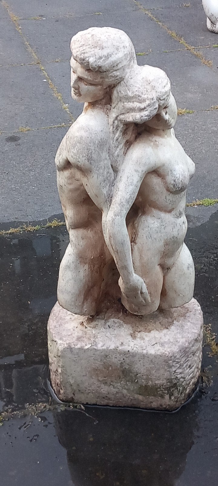 Wit tuinbeeld man & vrouw, Tuin en Terras, Ophalen