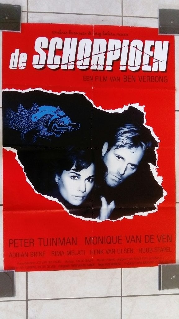 Nederlandse Filmposter De Schorpioen (1984) (Ben Verbong), Ophalen of Verzenden, A1 t/m A3, Film en Tv, Rechthoekig Staand