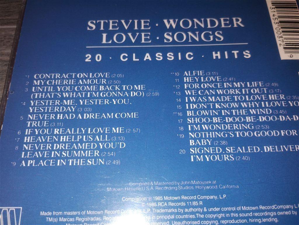 Stevie Wonder - Love Songs: 20 Classic Hits, Ophalen of Verzenden, Zo goed als nieuw