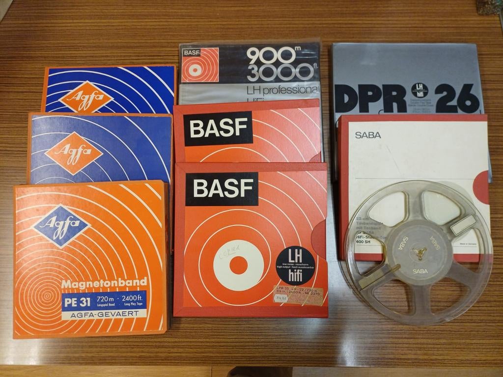 Diverse geluidsbanden van Agfa, BASF en Saba, Audio, Tv en Foto, Bandrecorders, Onderdeel, Met banden, Ophalen of Verzenden