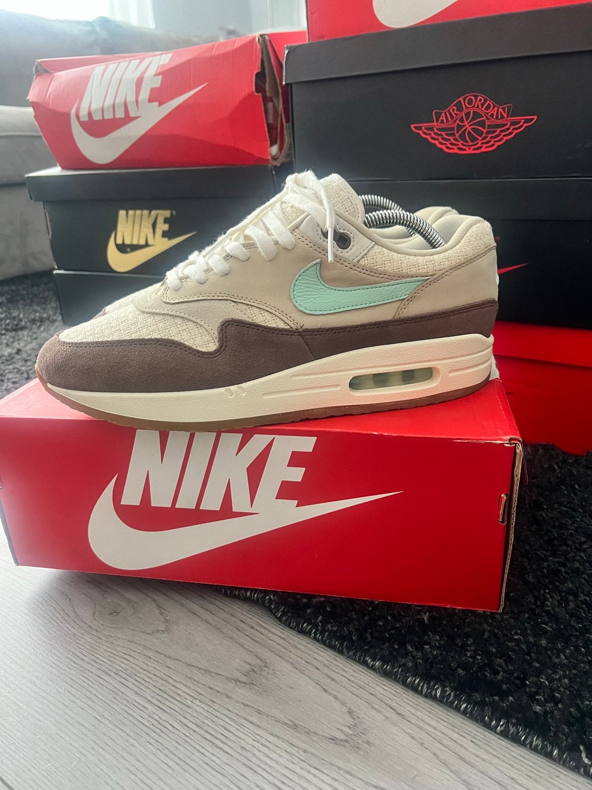 Nike Air Max 1 PRM Medium Brown/Mint Foam - Maat 45, Bruin, Ophalen of Verzenden, Sneakers of Gympen, Zo goed als nieuw