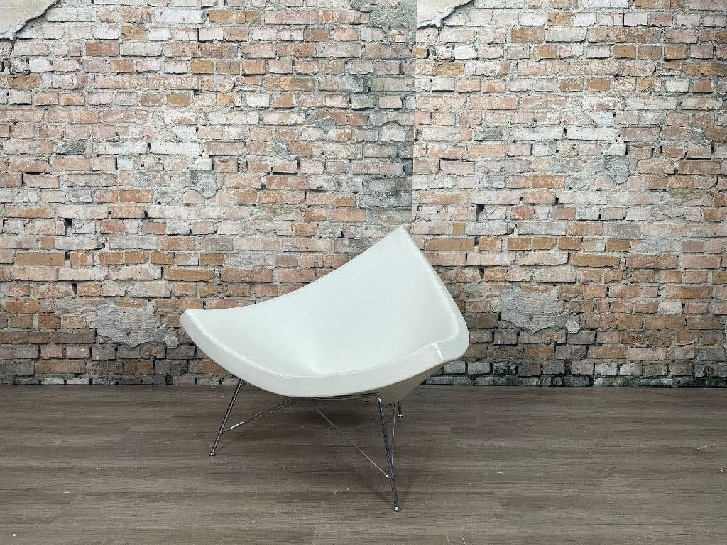 Vitra Coconut Chair – Wit leer | George Nelson, Ophalen, Design, 75 tot 100 cm, Zo goed als nieuw