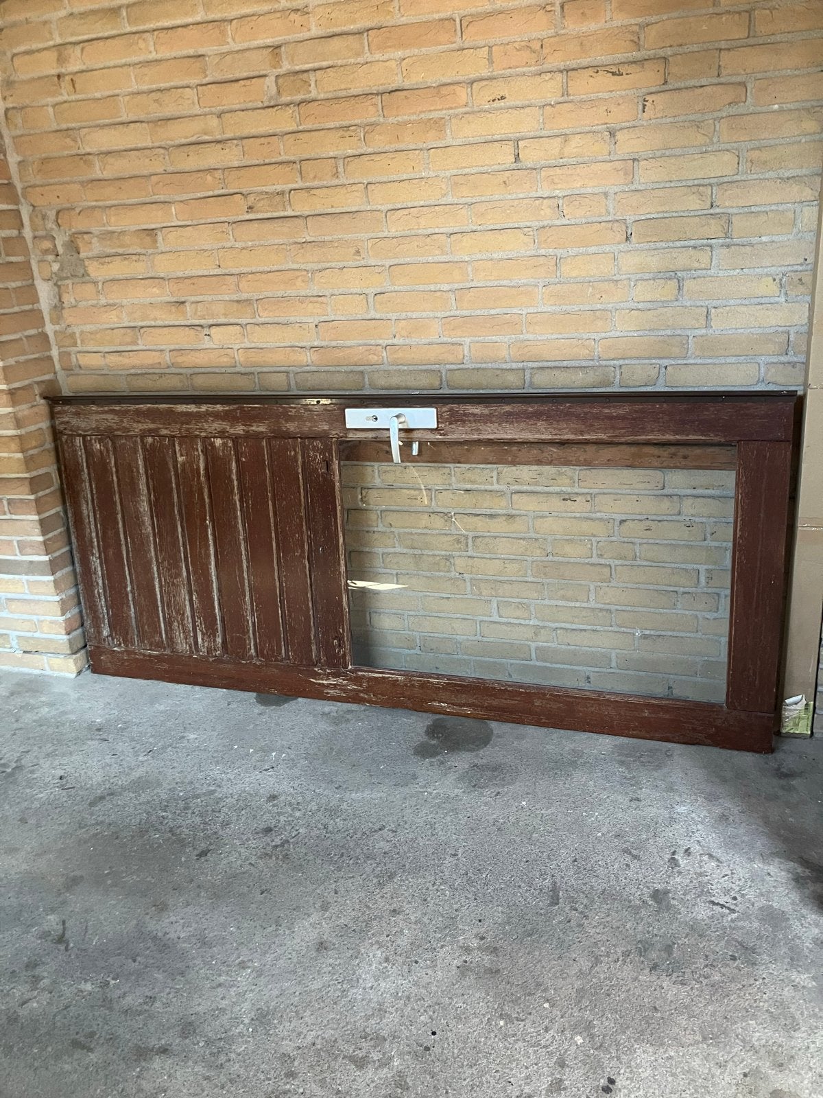 Houten tuindeur met glas - Gebruikt, Ophalen, Gebruikt, 80 tot 100 cm, Buitendeur