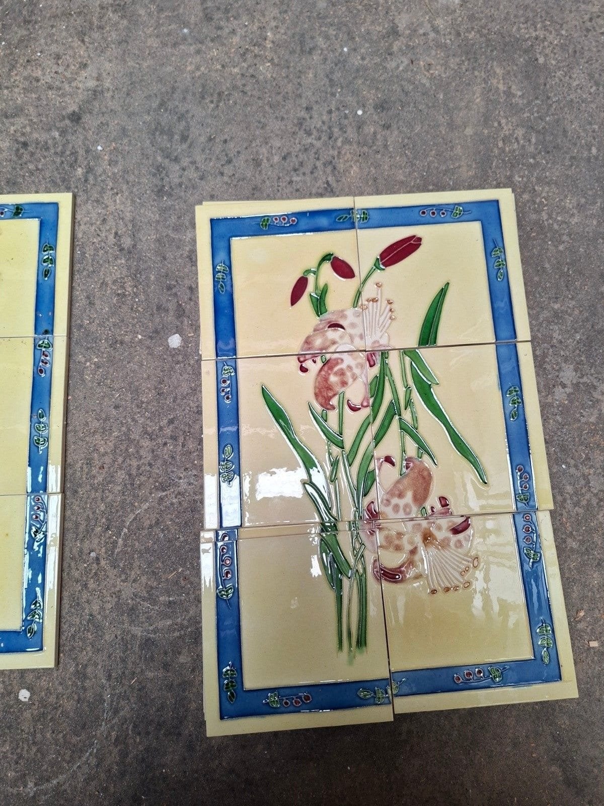 Tegel Platau 3 x 6 tegels met bloemmotief, Ophalen