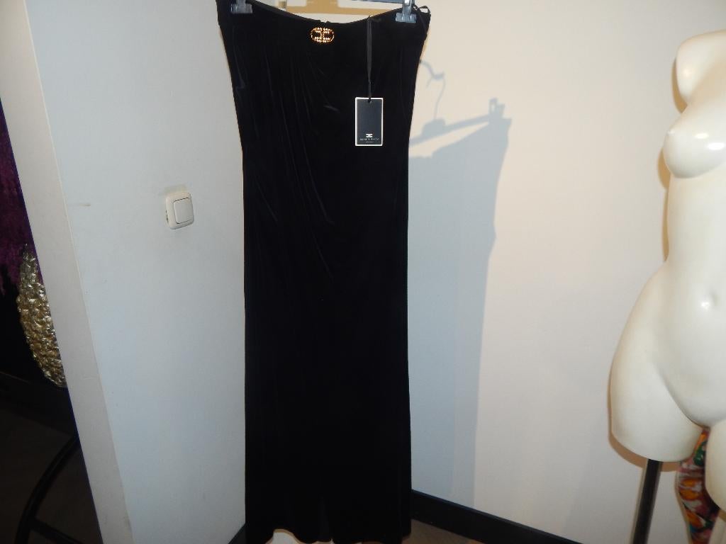 Elisabetta Franchi velourse velvet maxi rok Nieuw IT 48