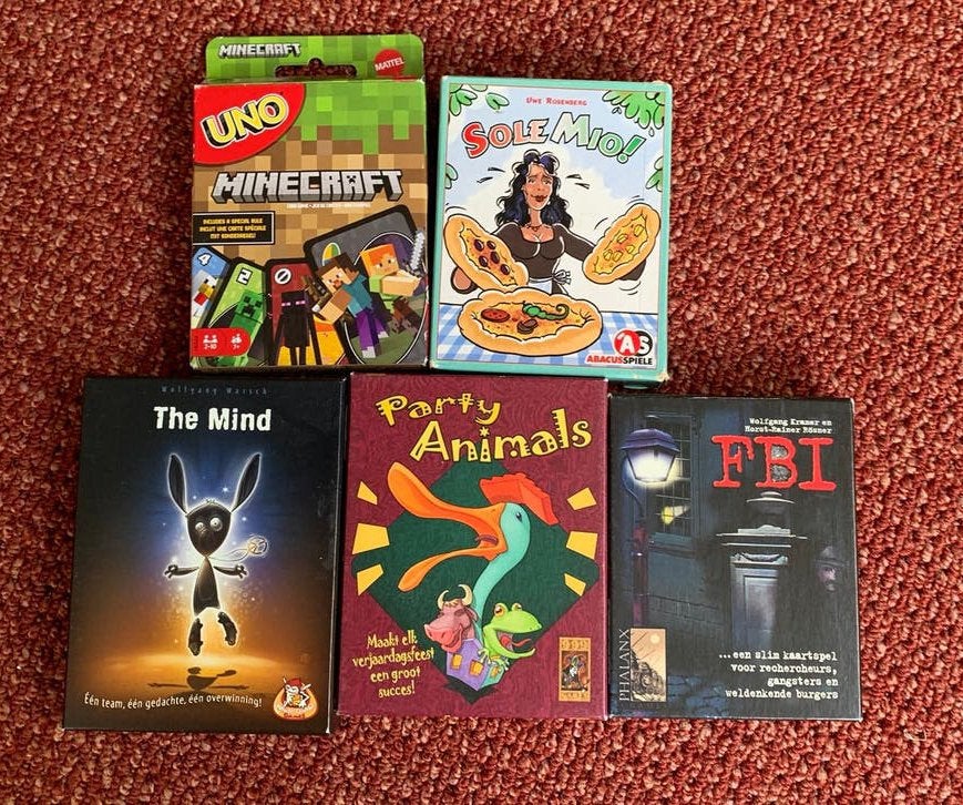 Spellenpakket kaartspellen oa Minecraft FBI The Mind, Ophalen of Verzenden, Gebruikt