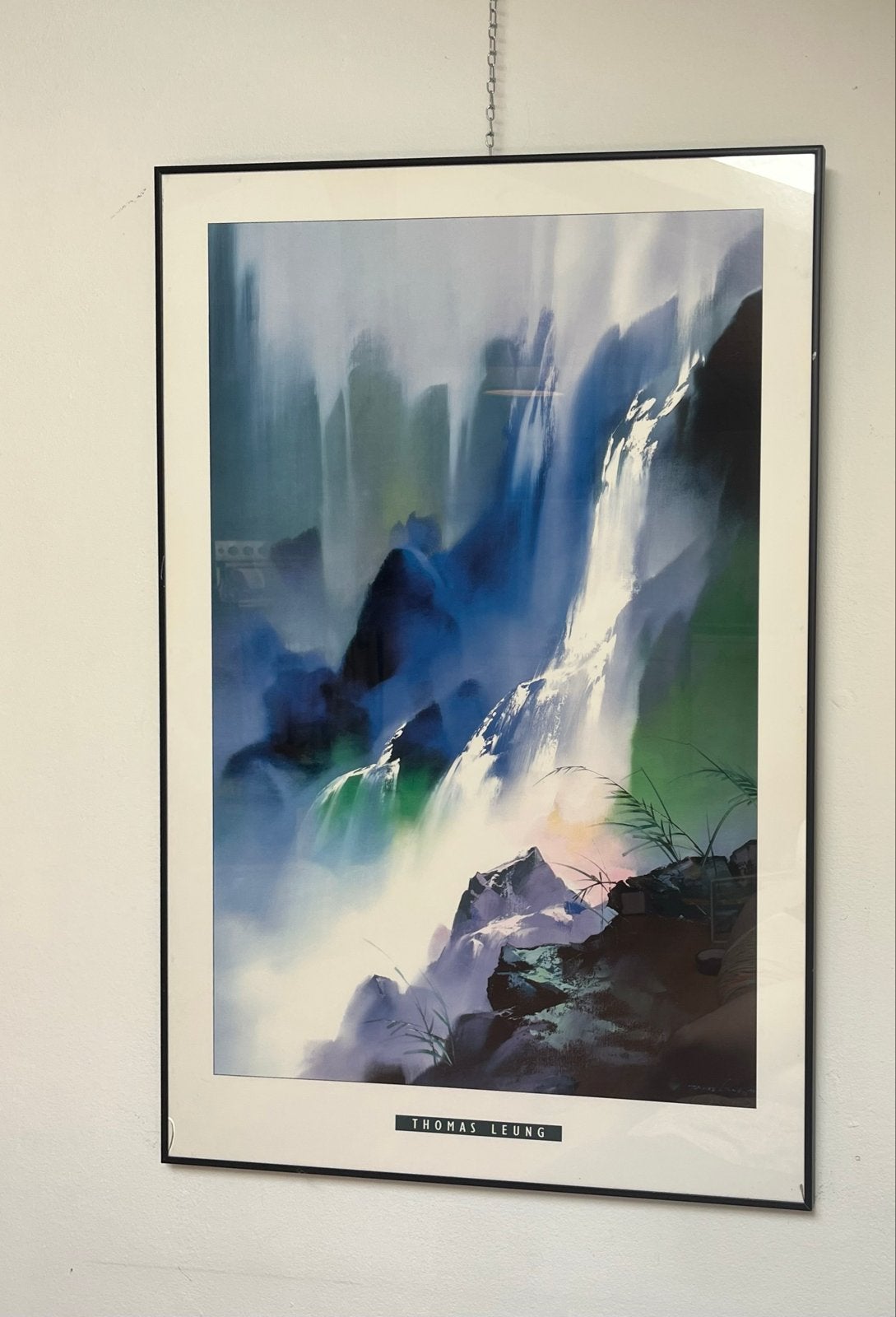Thomas Leung Waterval Print - Ingelijst, Antiek en Kunst, Kunst | Schilderijen | Klassiek, Ophalen, Realistisch, Landschap, Print