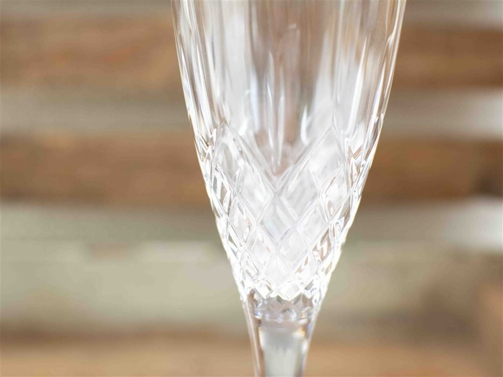 4 Cristal RCR Champagne glazen 38739, Gebruikt, Ophalen of Verzenden, Bord(en), Overige stijlen