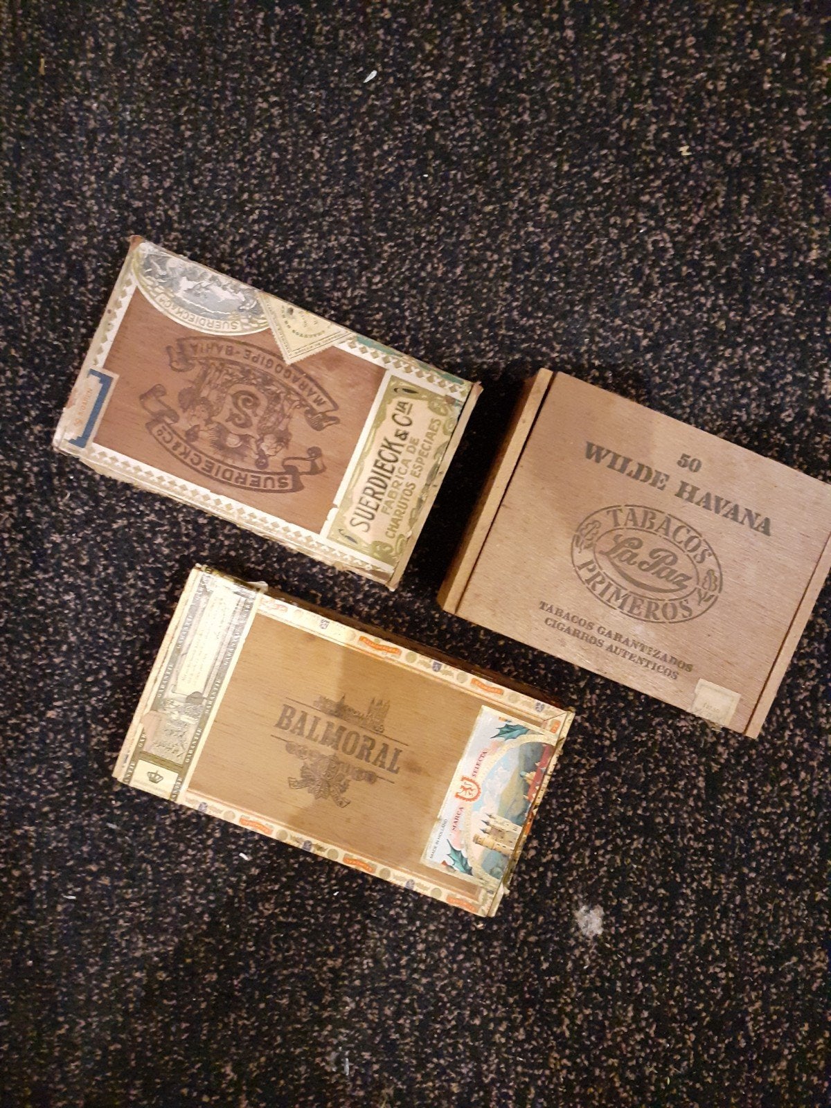 Vintage sigarenkistjes - Balmoral, Suerdieck & La Paz, Ophalen of Verzenden, Gebruikt