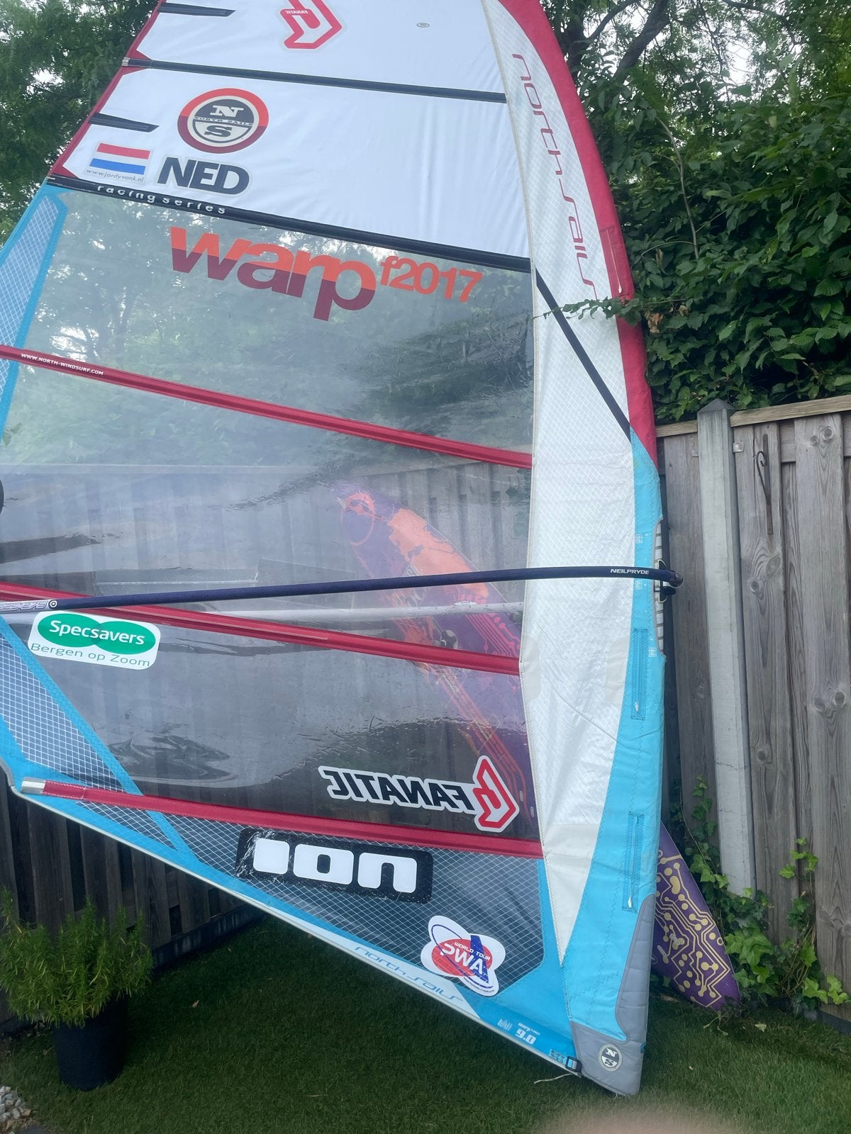 North Sails Warp 2017 windsurfzeil 9.0 m², Watersport en Boten, Gebruikt, Met giek, Ophalen of Verzenden, North Sails