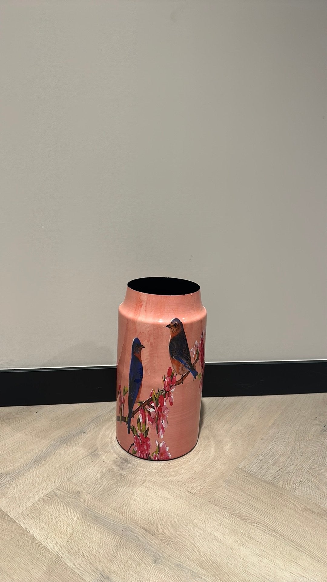 Roze vogel pot metaal, Ophalen, Rond, Nieuw, Minder dan 25 cm