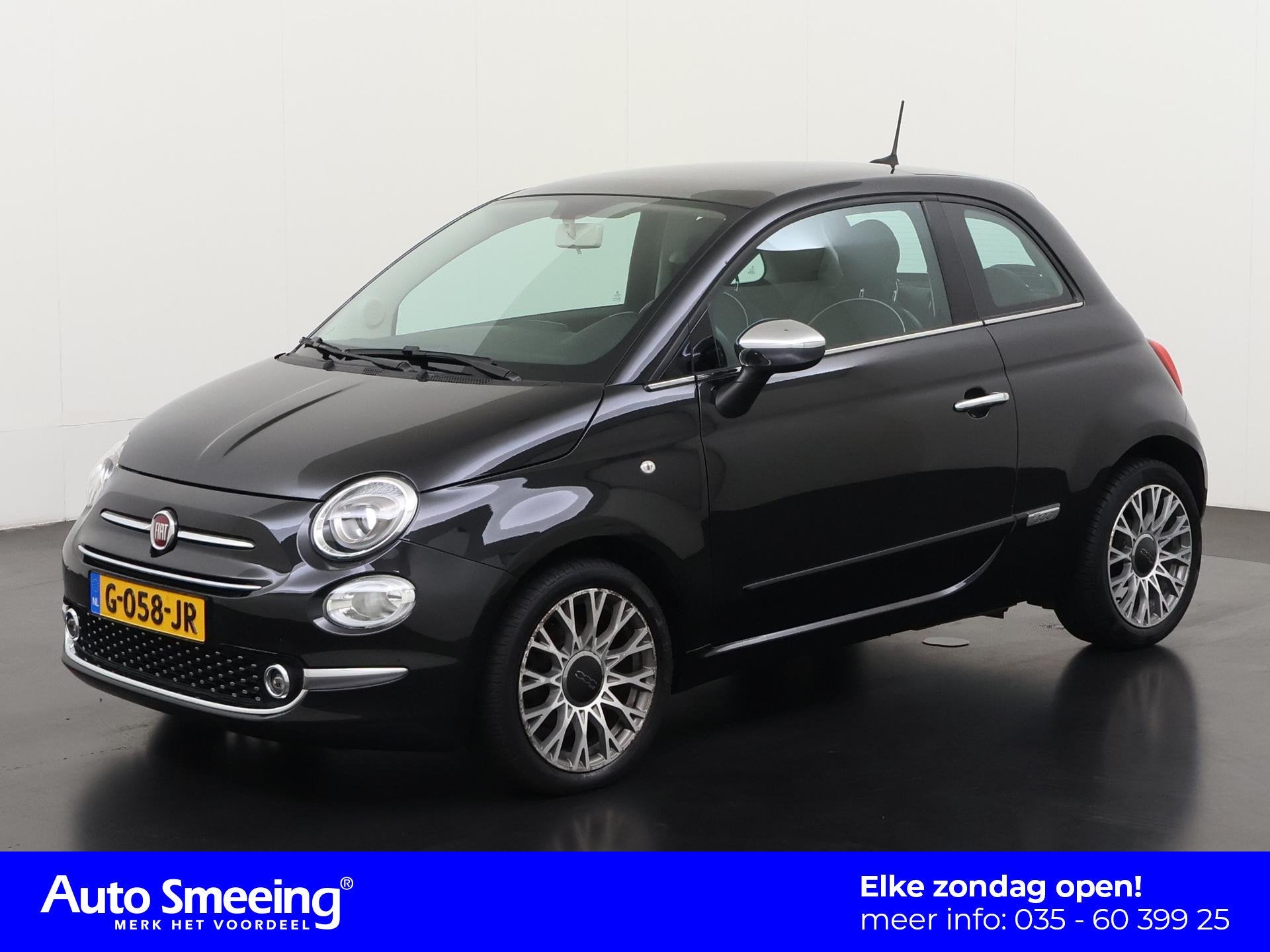 Fiat 500 1.2 Lounge | Panoramadak | Navigatie | Digital Cock, Auto diversen, 1242 cc, Zwart, Handgeschakeld, Stellantis Fiat
