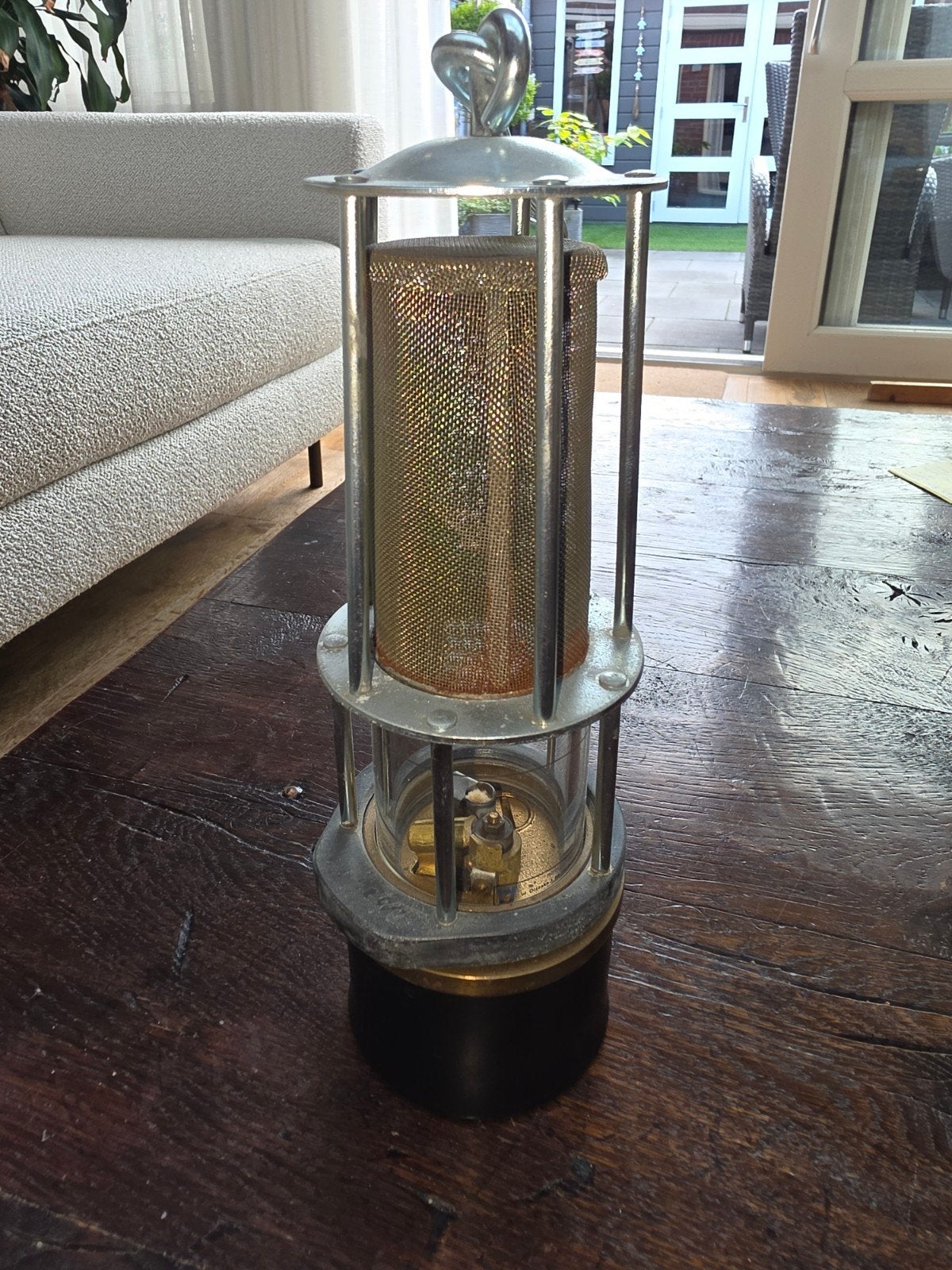 Vintage mijnwerkerslamp - Decoratieve olielamp, Ophalen of Verzenden
