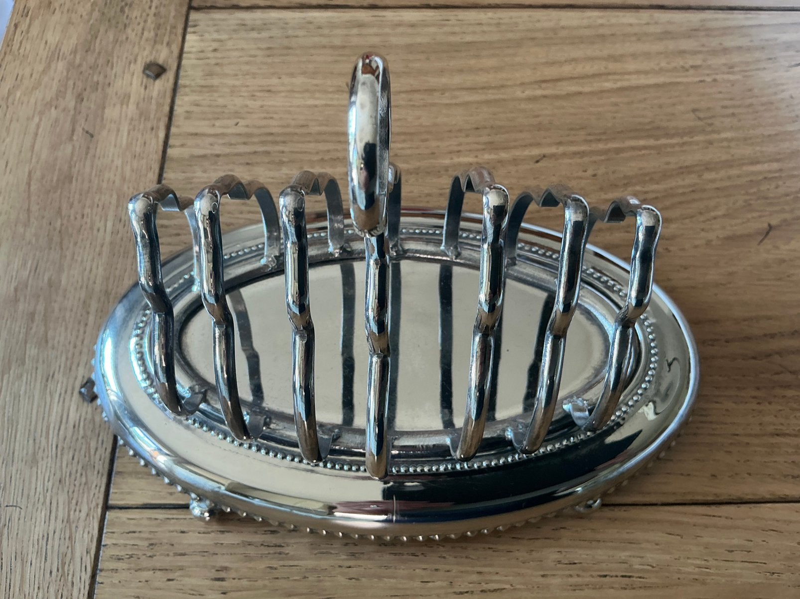 Antiek, verzilverd toastrek, Antiek en Kunst, Ophalen of Verzenden, Zilver