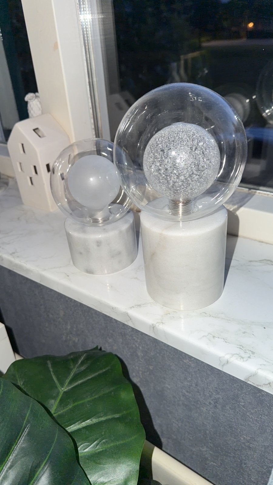 Marmeren lampen zonder snoer - Groot en Klein, Ophalen, Gebruikt, Wit, Draadloos