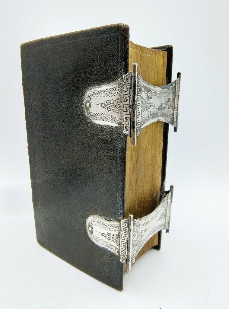 Bijbel met zilveren sloten, J. van Dam, Schoonhoven, 1873, Antiek en Kunst, Verzenden