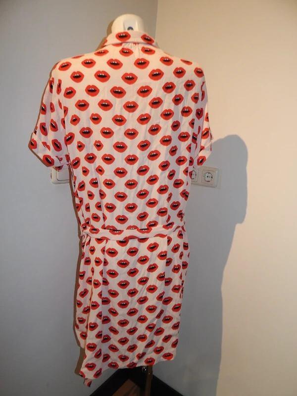 Fabienne Chapot door knoop jurk lipjes print strik ceintuurM, Kleding | Dames, Jurken, Maat 38/40 (M), Overige kleuren, Verzenden