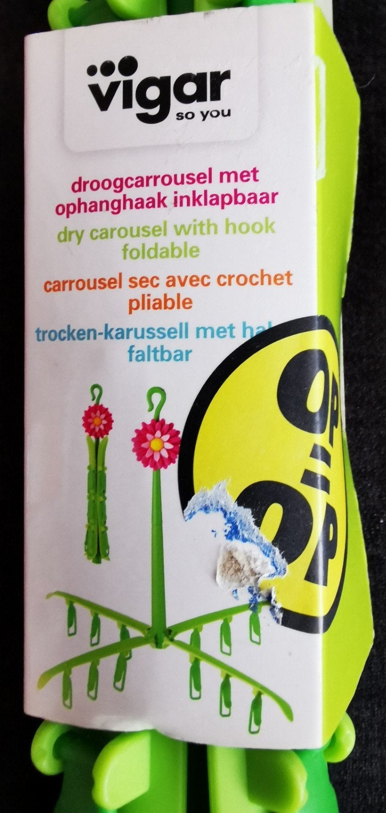 Vigar Droogcarrousel met Ophanghaak Inklapbaar, Ophalen of Verzenden, Nieuw