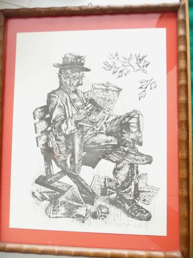 SCHILDERIJ MET HOUTENLIJSTJE ZWERVER DIE RACING FORM VINTAGE, Minder dan 50 cm, Verzenden, Zo goed als nieuw, Schilderij