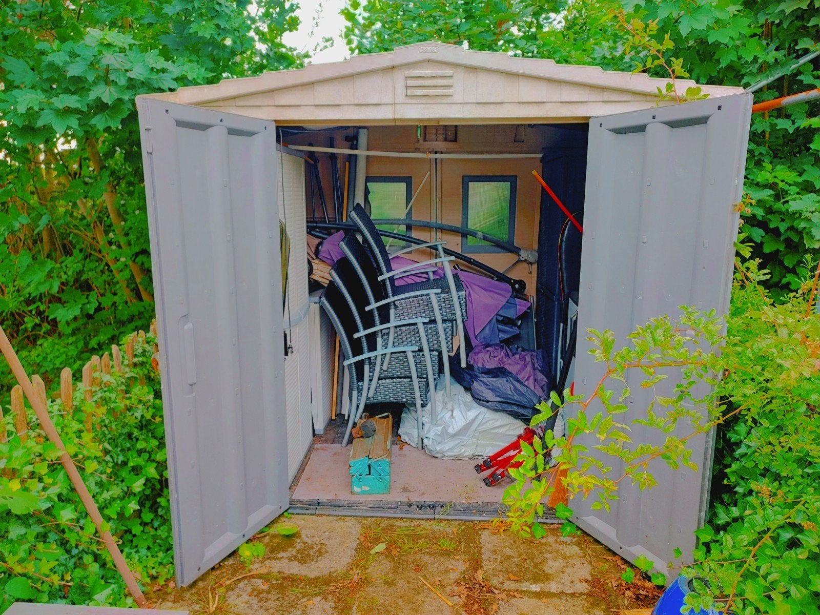 Kunststof Tuinberging / Schuur - Gebruikt, Tuin en Terras, Ophalen of Verzenden, Gebruikt, Kunststof, Overige typen