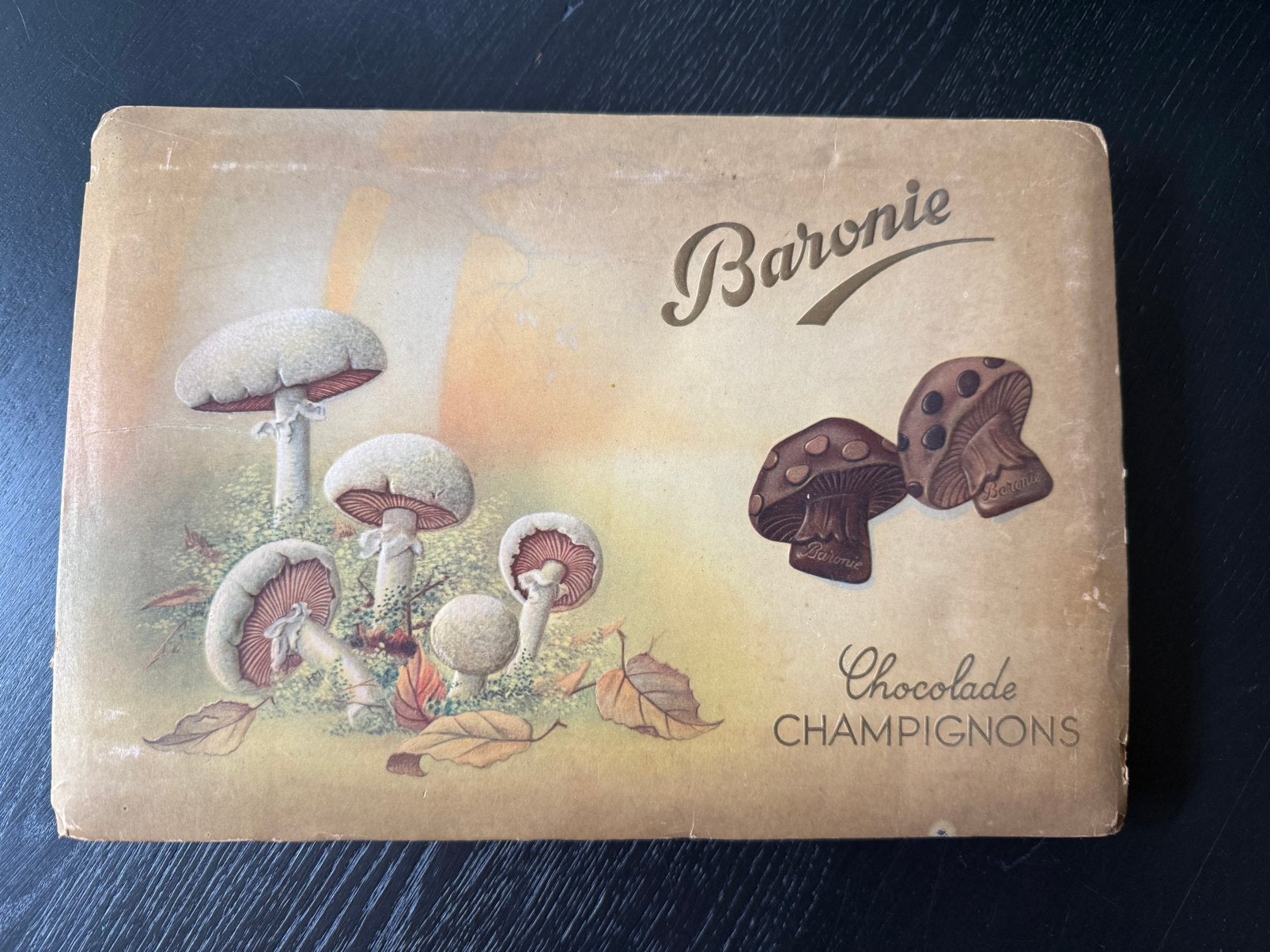 Baronie chocolade Champignons doosje, Ophalen of Verzenden, Gebruikt, Verpakking