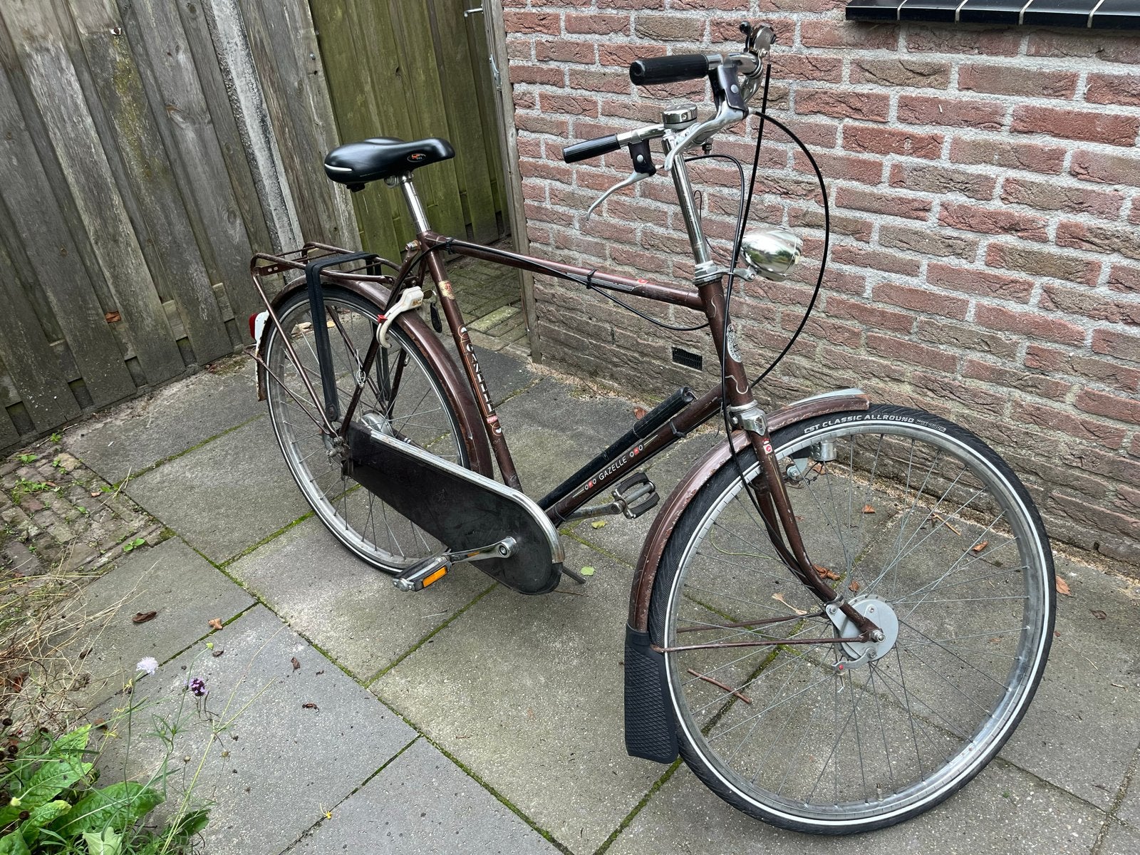 Gazelle Herenfiets - Klassiek model, bruin, Ophalen, Terugtraprem, Gebruikt, 56 cm of meer