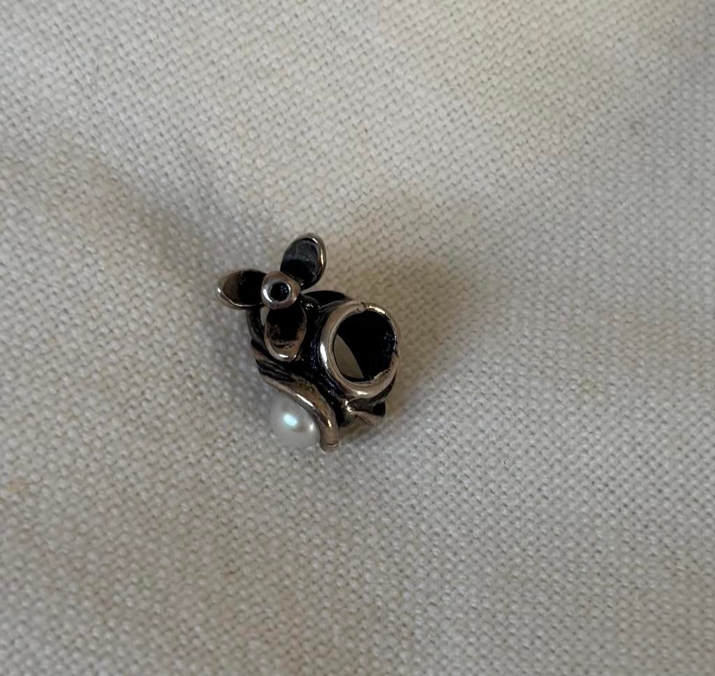 Trollbeads januari sneeuwklokje, Ophalen of Verzenden, Zo goed als nieuw, Zilver, Trollbeads