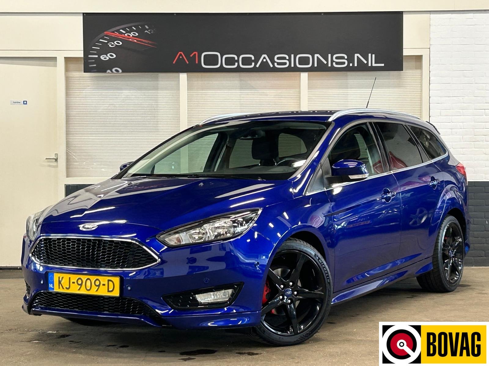 Ford FOCUS Wagon 1.0 ST-Line + NW DISTRBUTIE! (bj 2016), Auto's, Gebruikt, Blauw, Origineel Nederlands, Handgeschakeld