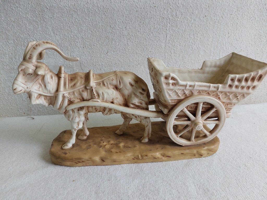 Bokkewagen keramiek 1910s Antique Royal Dux Ram, Ophalen