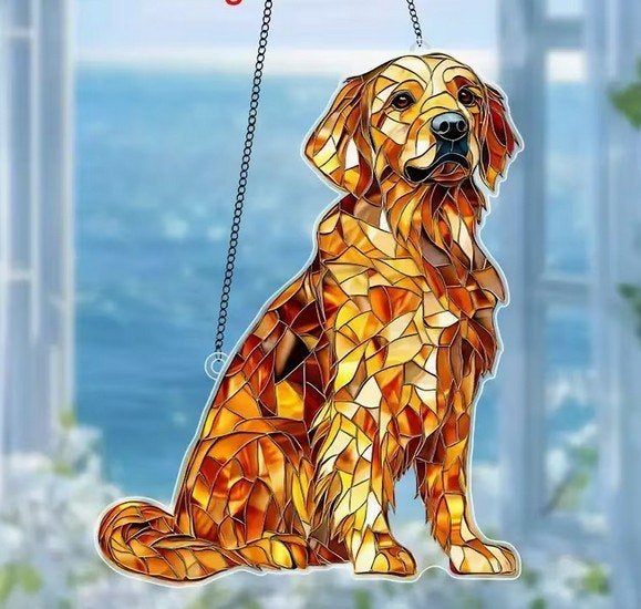 Raamhanger Golden retriever, 18 cm, Verzenden, Wandhanger, Meerkleurig