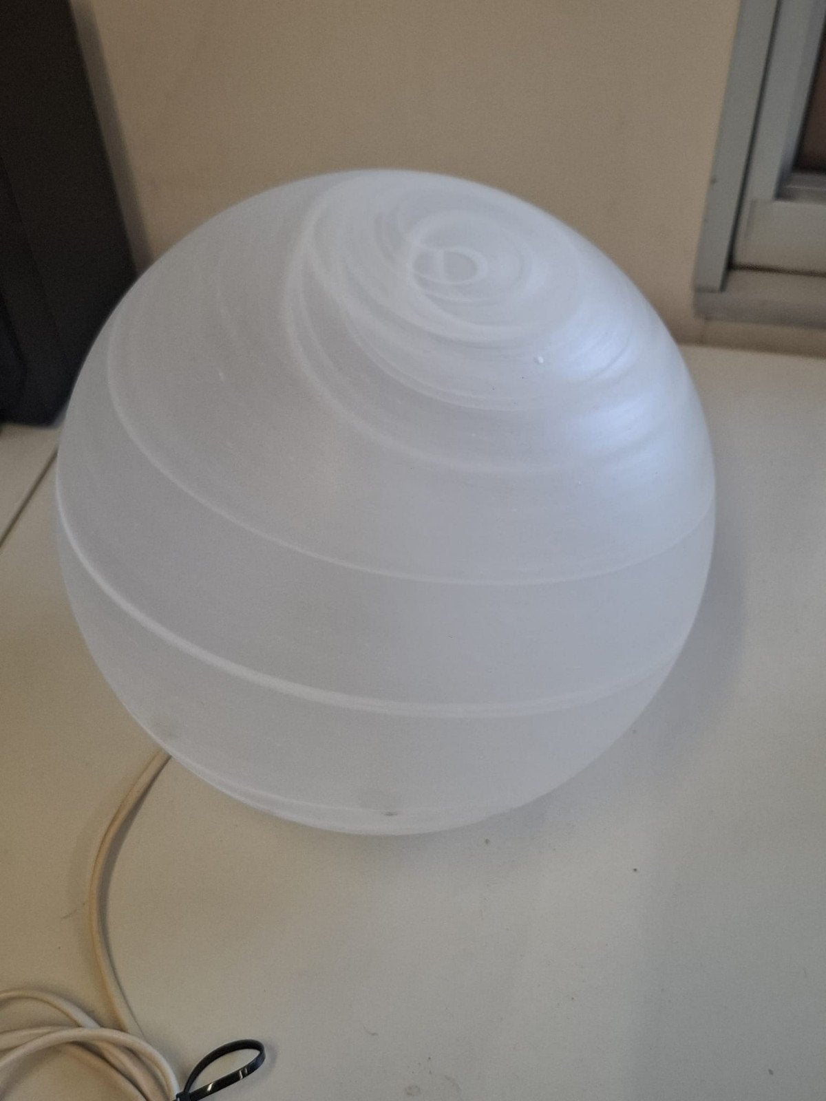 Vintage Mars Tafellamp - Melkglas Bol, Ophalen, Gebruikt, Vintage, Modern, Klassiek, Glas