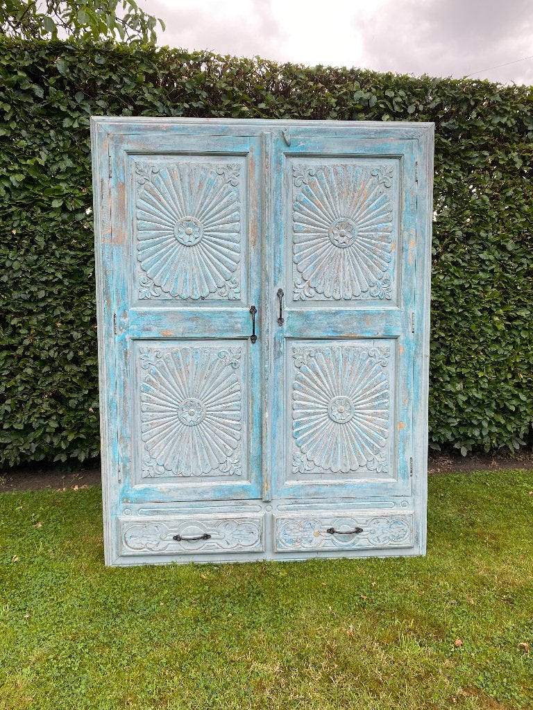 Tweedeurs kast, Ophalen, Teakhout, Zo goed als nieuw, Ibiza- Boho-stijl