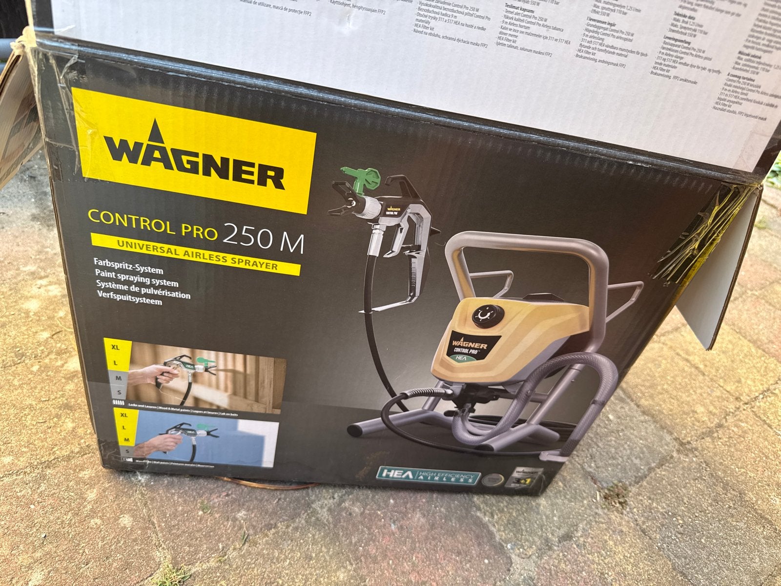 Wagner Control Pro 250 M verfspuit - Werkt perfect, Ophalen of Verzenden, Gebruikt, Verfspuit of Verfpomp