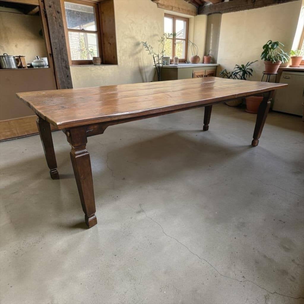 Vintage XL houten robuuste eettafel / boerentafel, Ophalen