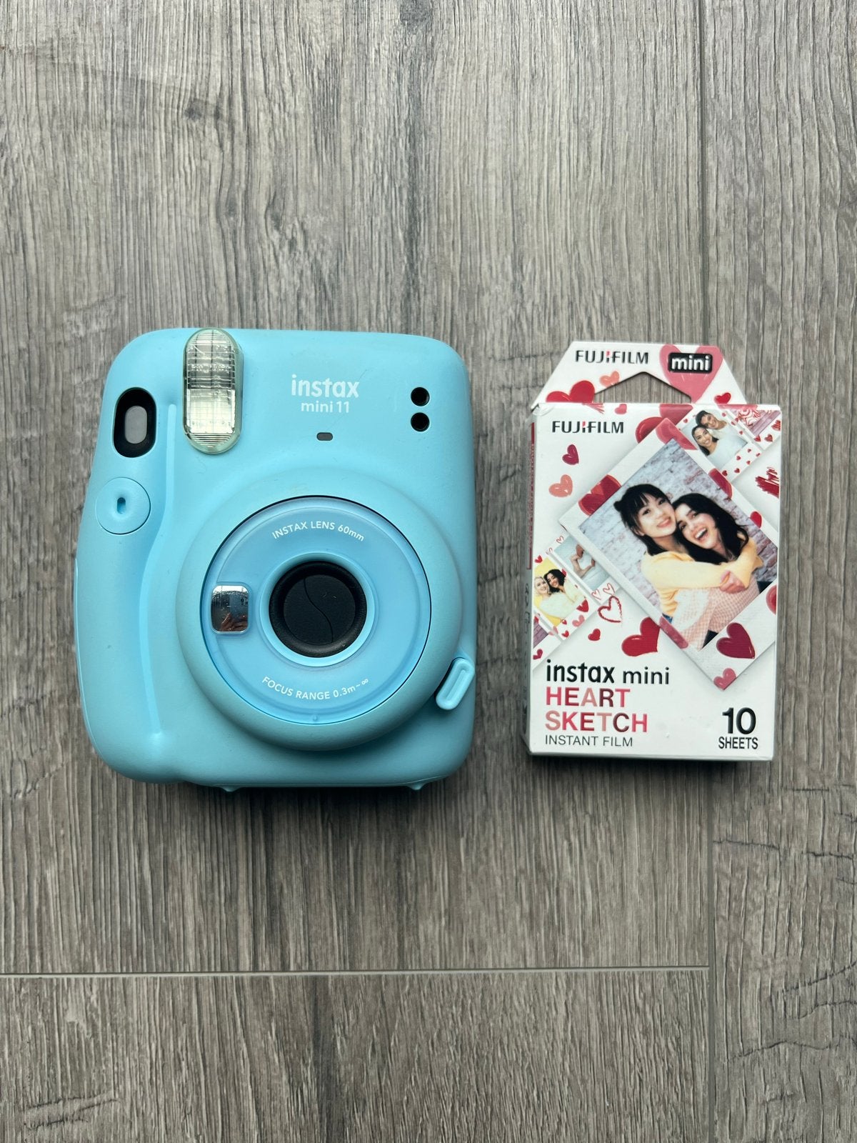 Instax Mini 11 Turquoise + Pak Film, Ophalen, Compact, Zo goed als nieuw, Fuji