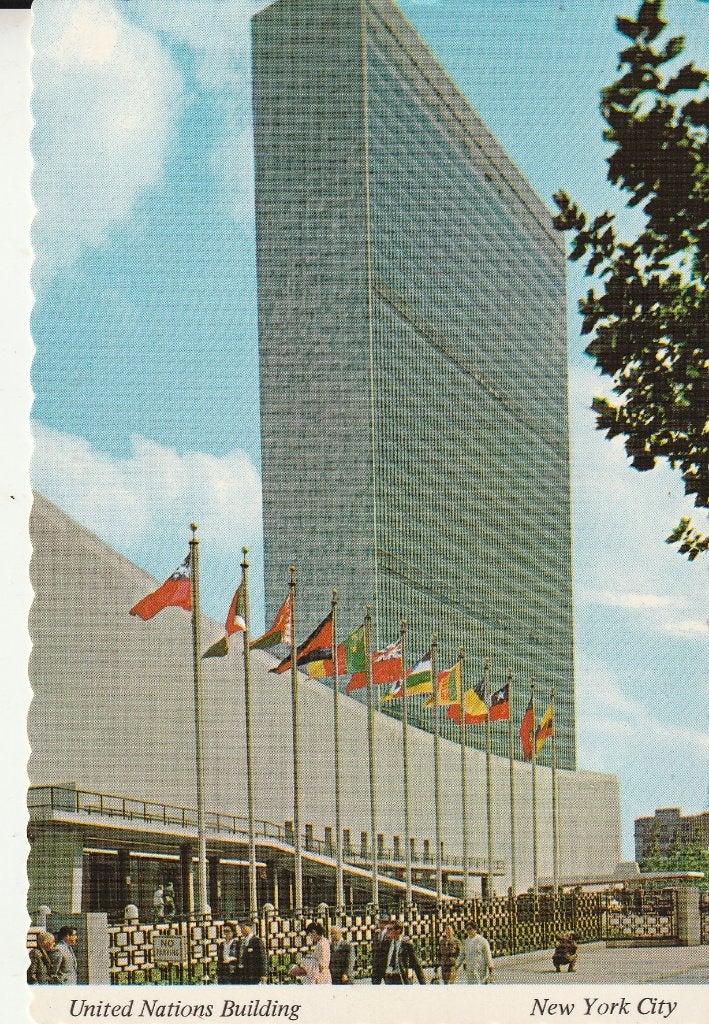 United Nations Building New York City Amerika, Verzamelen, Ansichtkaarten | Buitenland, Ophalen of Verzenden, 1960 tot 1980, Ongelopen