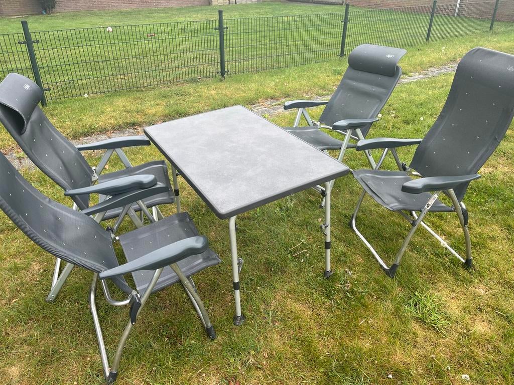 Crespo Campingstoelen en Tafel Set, Caravans en Kamperen, Kampeermeubelen, Ophalen, Zo goed als nieuw, Campingstoel