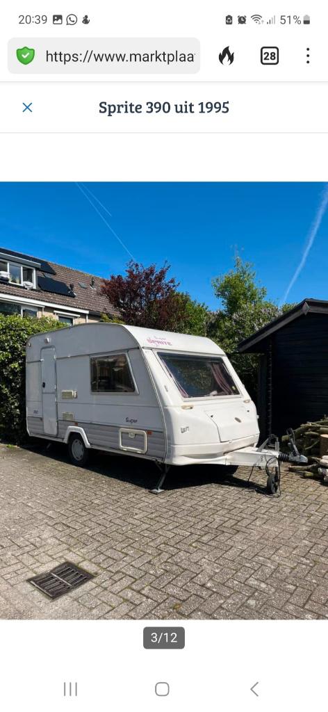 Caravan, Caravans en Kamperen, Standaardzit, Omvormbare zithoek, Tot en met 3, Particulier