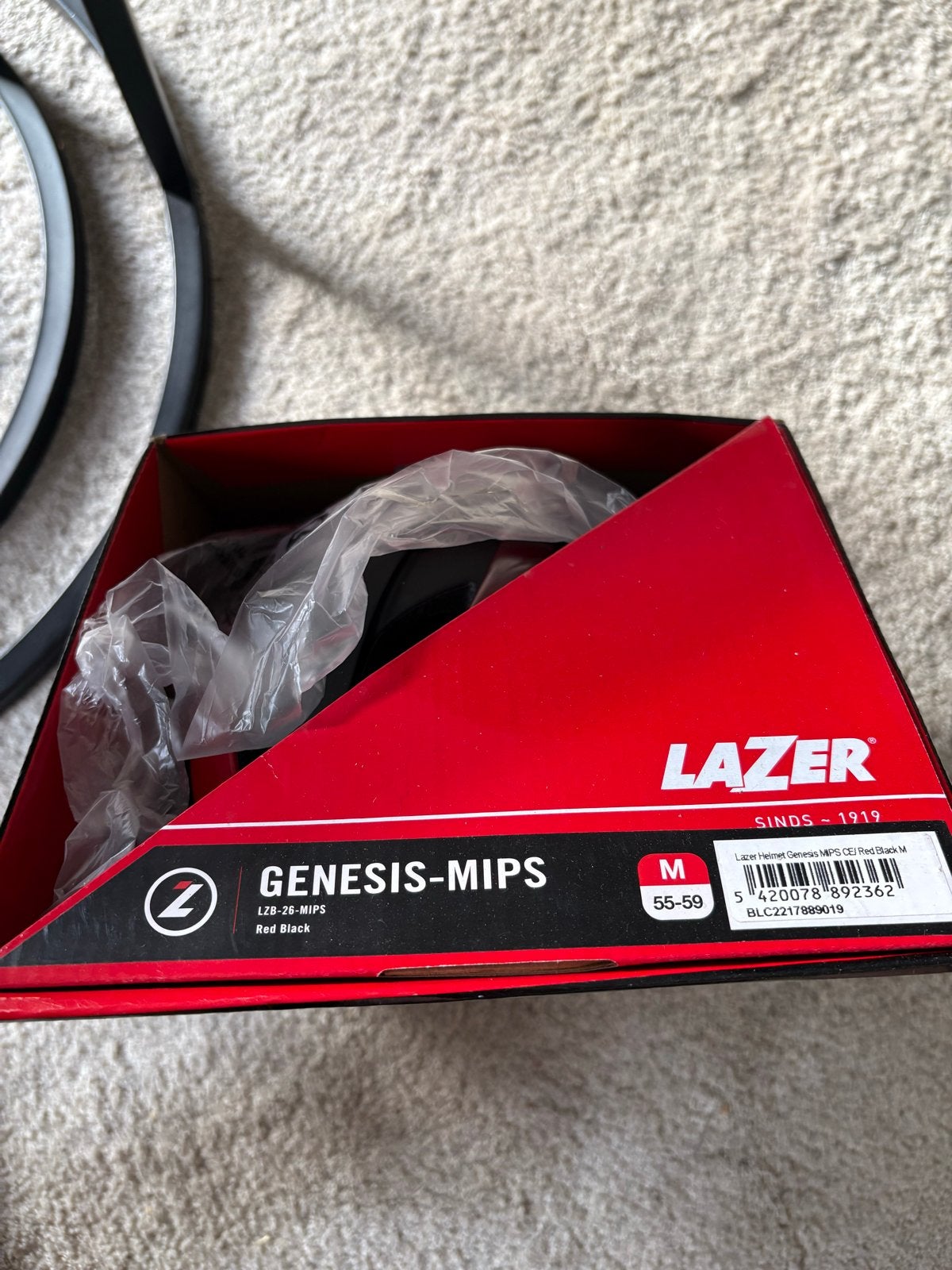 Lazer Genesis MIPS Fietshelm - Rood/Zwart - Maat M, Ophalen of Verzenden, Nieuw, M, Heer of Dame