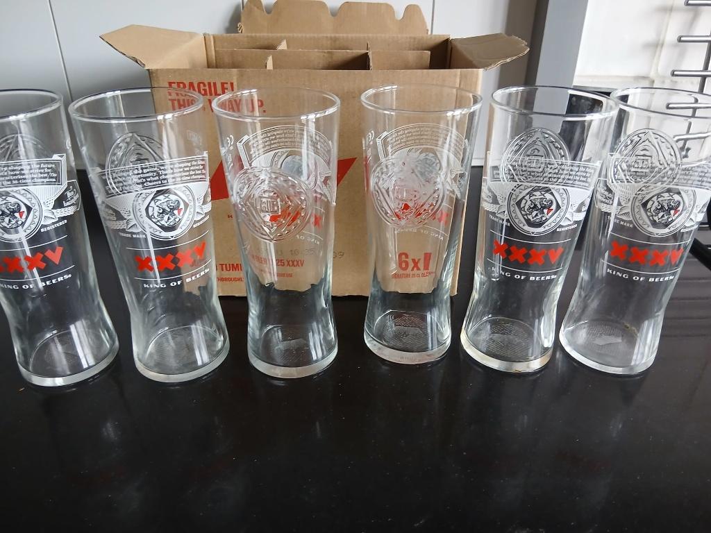Bud Ajax bierglazen 6 stuks, Verzamelen, Ophalen of Verzenden, Nieuw, Bierglas
