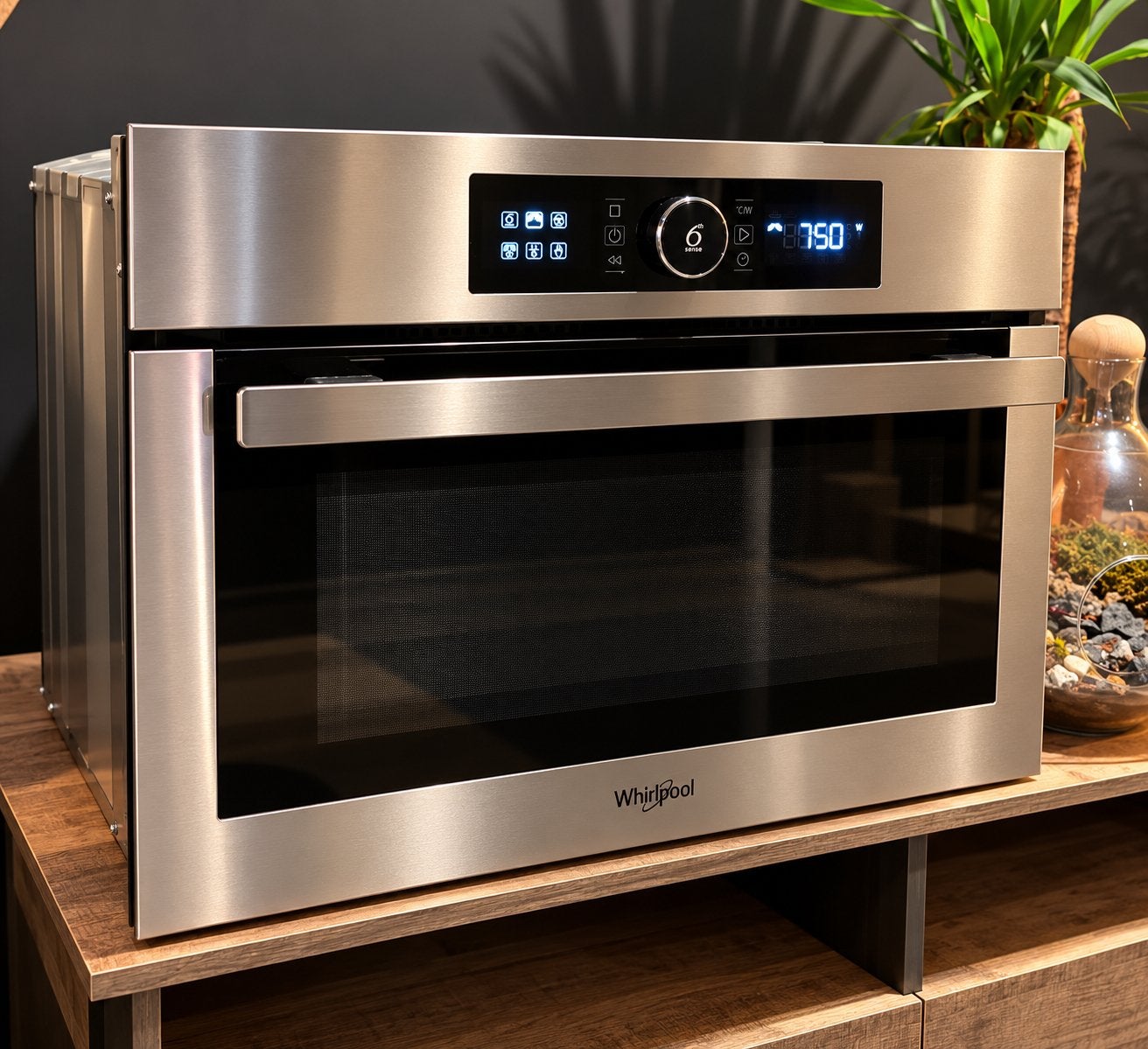 Whirlpool AMW 9604/IX combimagnetron Perfect Chef 6th Sense, Ophalen, Combimagnetron, Zo goed als nieuw, Inbouw