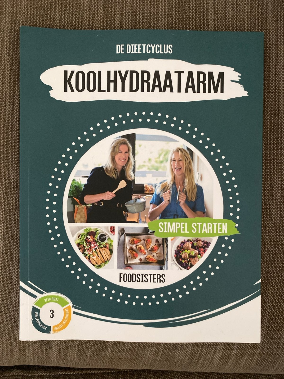 De Dieetcyclus Koolhydraatarm - 3 Foodsisters, Ophalen of Verzenden, Zo goed als nieuw, Dieet en Voeding